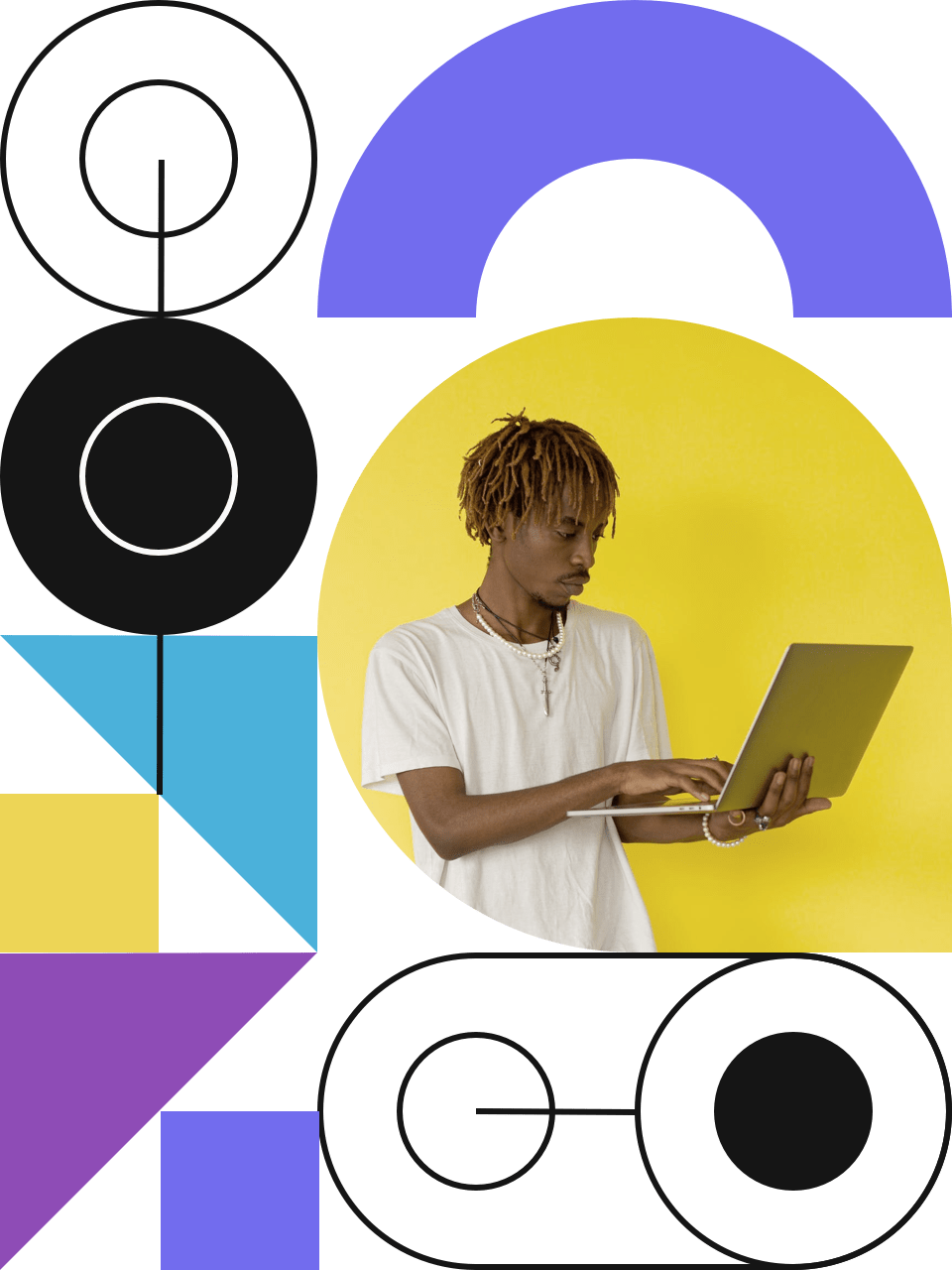 a boy with a laptop